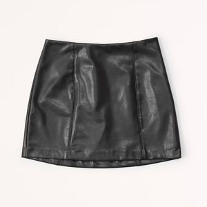 Abercrombie Vegan Black Leather Mini Skort